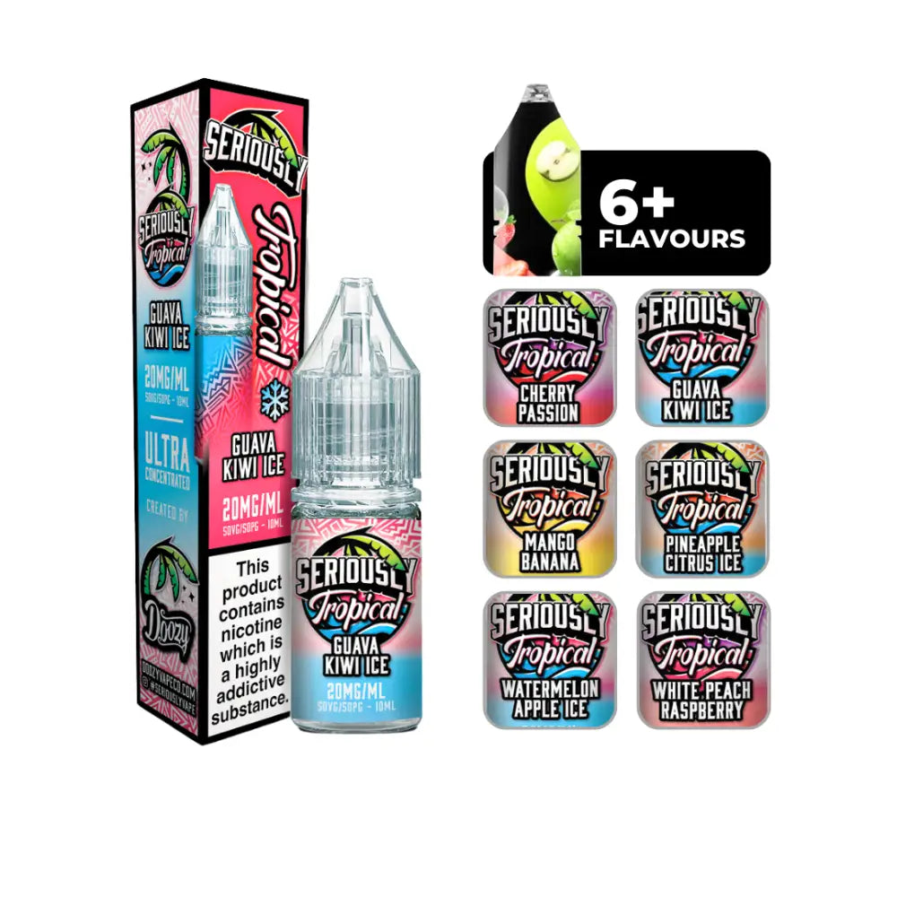 Doozy Seriously Tropical Guava Kiwi Ice Nic Salt E-liquid.