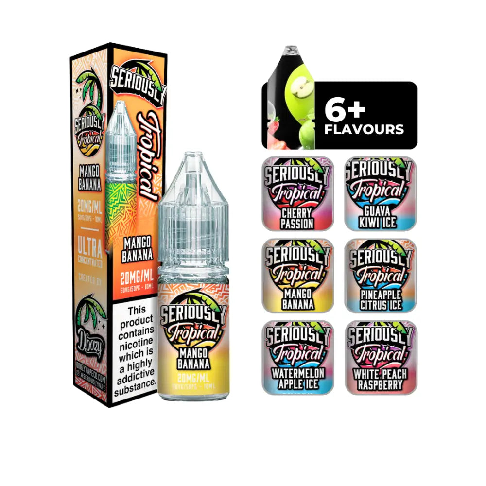 Doozy Seriously Tropical Mango Banana Nic Salt E-liquid.