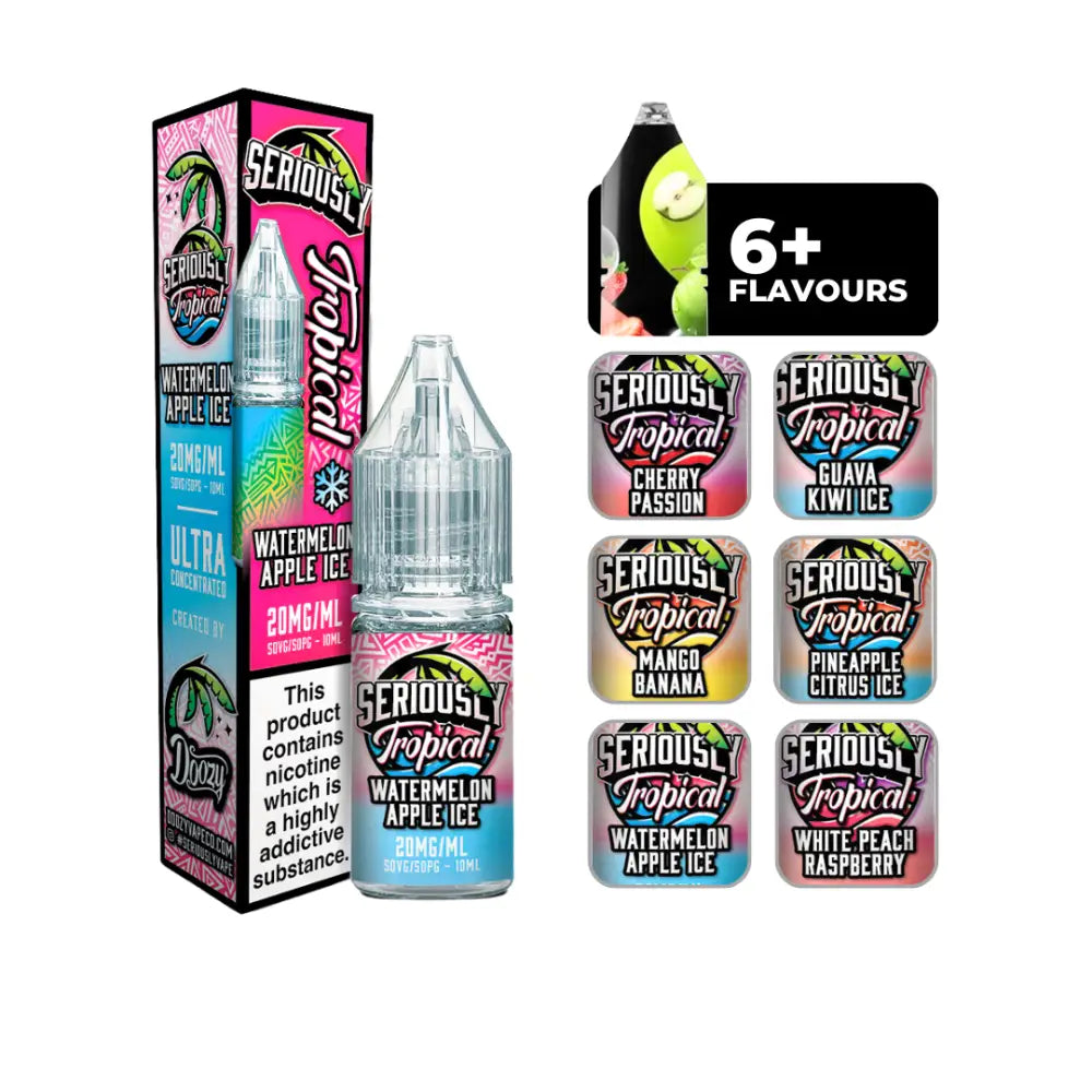 Doozy Seriously Tropical Watermelon Apple Ice Nic Salt E-liquid.