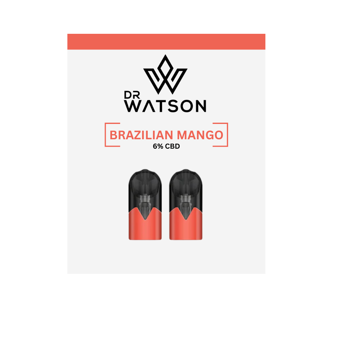 Dr Watson 120mg CBD Brazilian Mango Vape Pods.