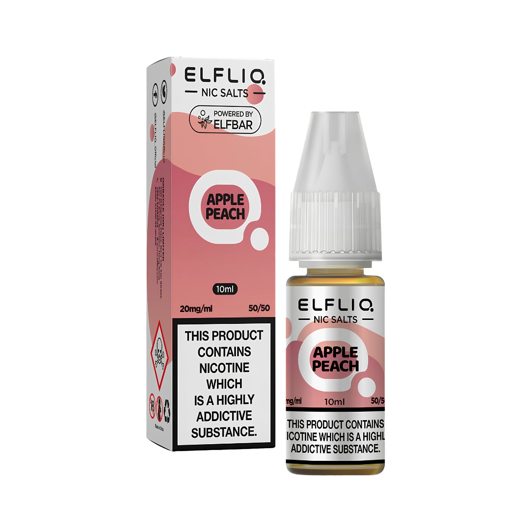 Elfliq Apple Peach Nic Salt E-Liquid.