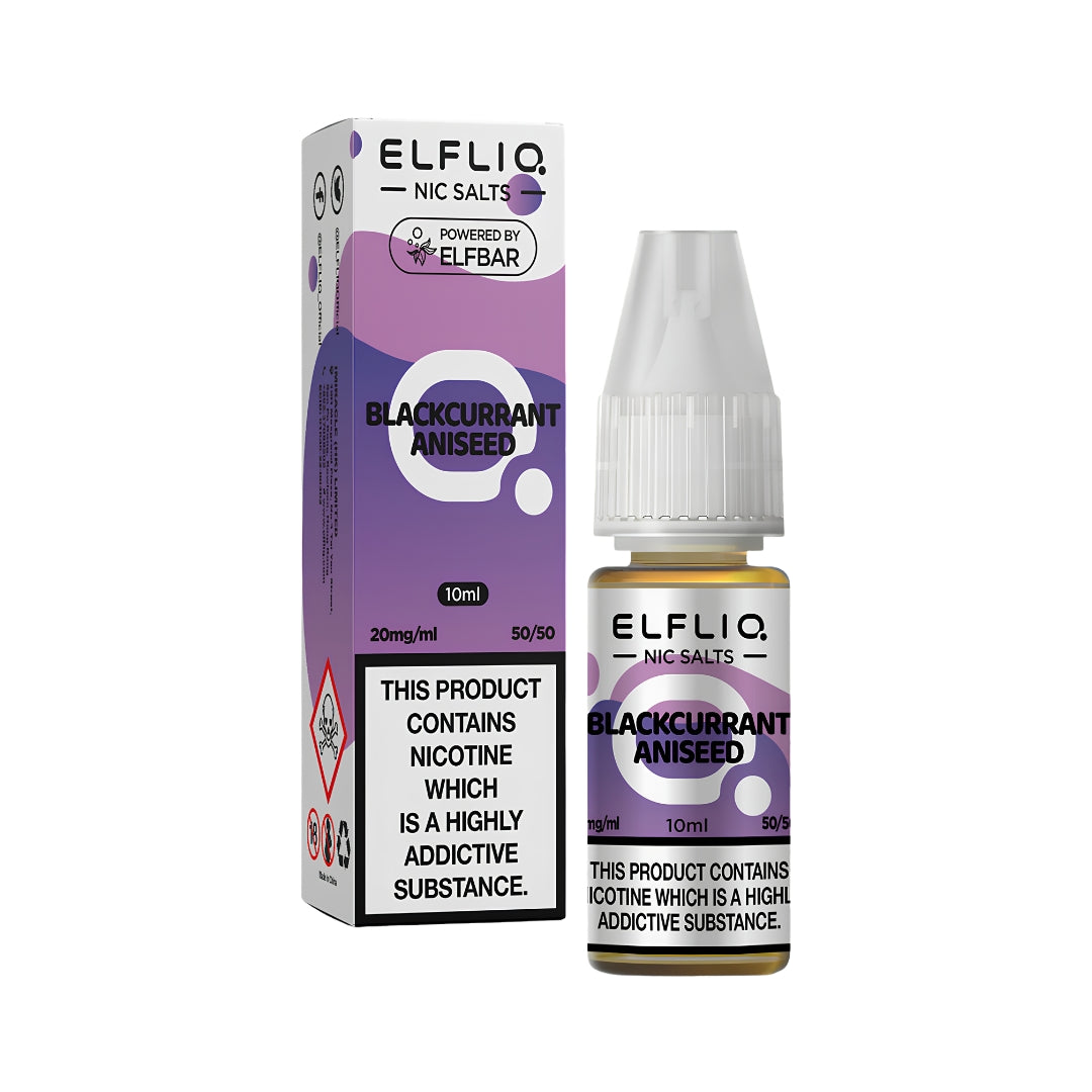 Elfliq Blackcurrant Aniseed Nic Salt E-Liquid.