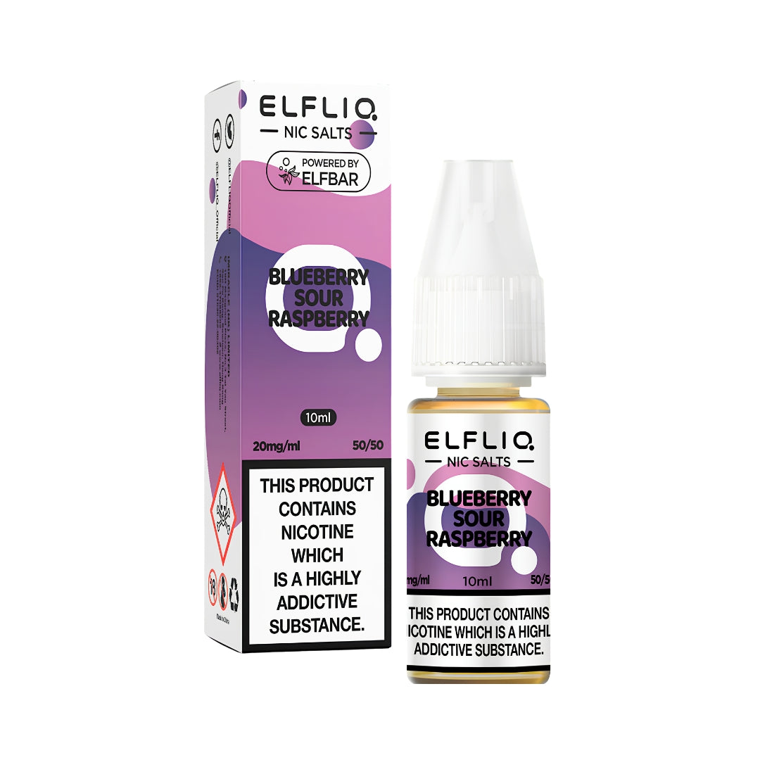 Elfliq Blueberry Sour Raspberry Nic Salt E-Liquid.