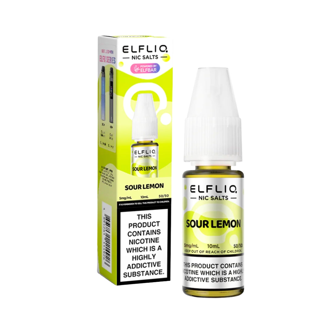 Elfliq Sour Lemon Nic Salt E-Liquid.