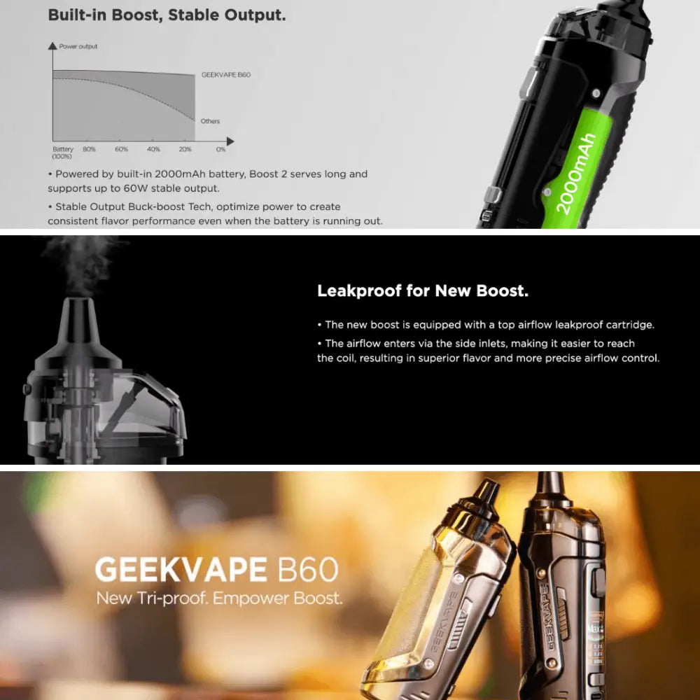 Geek Vape B60 Aegis Boost 2 Vape Kit UK | Smokz Geek Vape B60 Aegis Boost 2 Vape Kit UK | Smokz