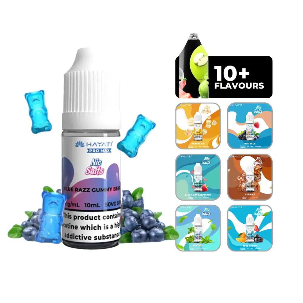 Hayati Pro Max Blue Razz Gummy Bear 10ml Nic Salts E-Liquid at Smokz Vape Store.