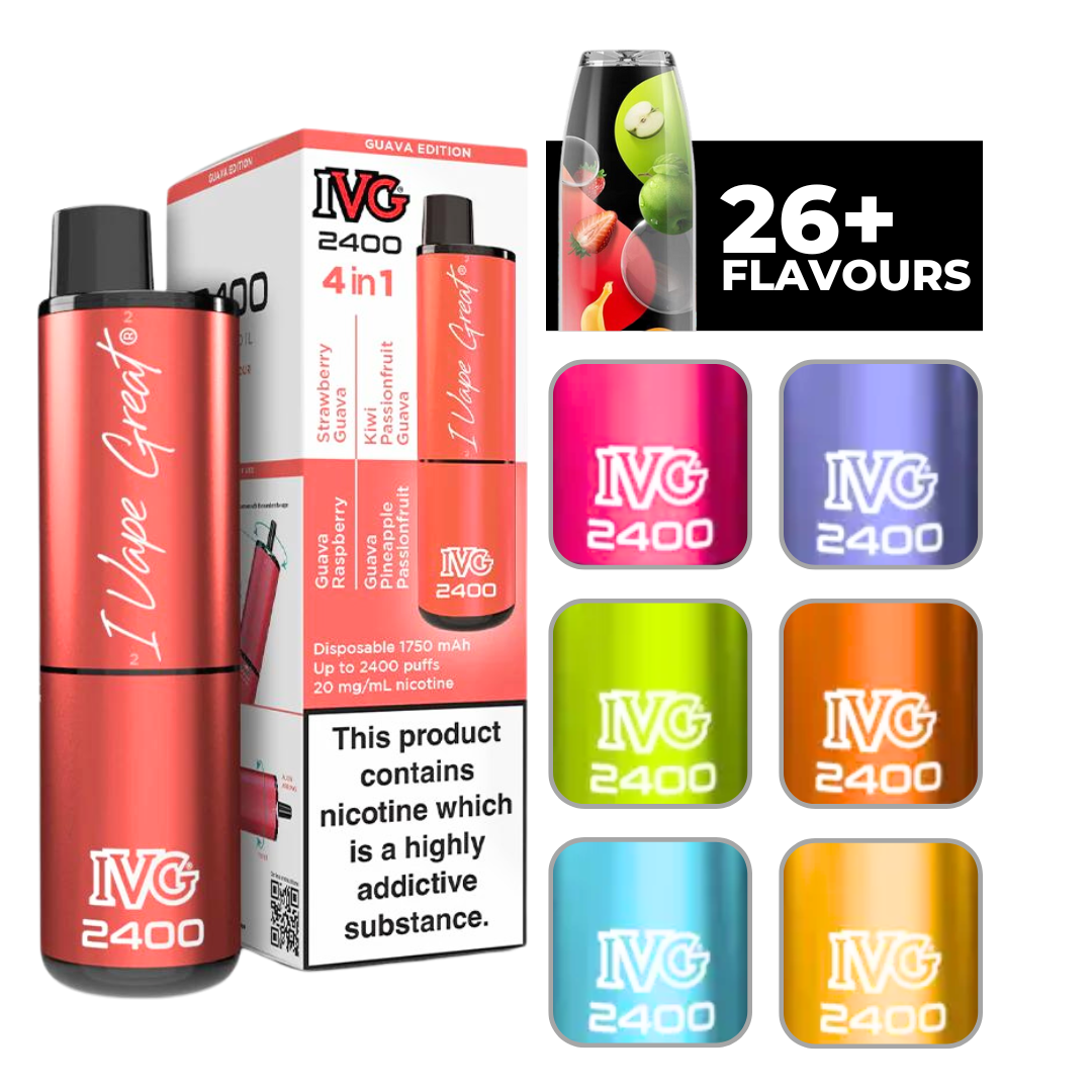 IVG 2400 Guava Edition Disposable Vape Pod.