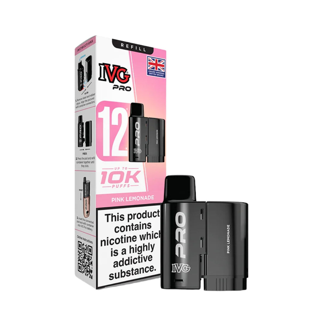 IVG Pro 12 10K Pink Lemonade Pod Refill.