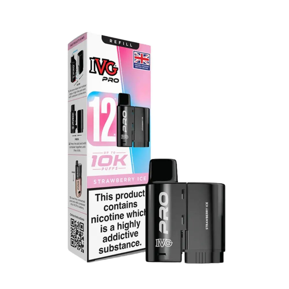 IVG Pro 12 Refill Pods Strawberry Ice 10K – Smokz UK.