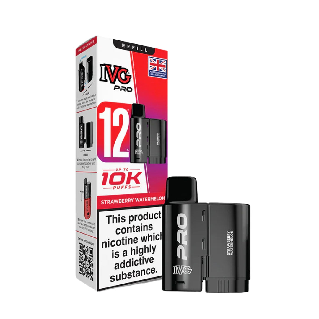 IVG Pro 12 10K Strawberry Watermelon Vape Pod Refill – Smokz UK.