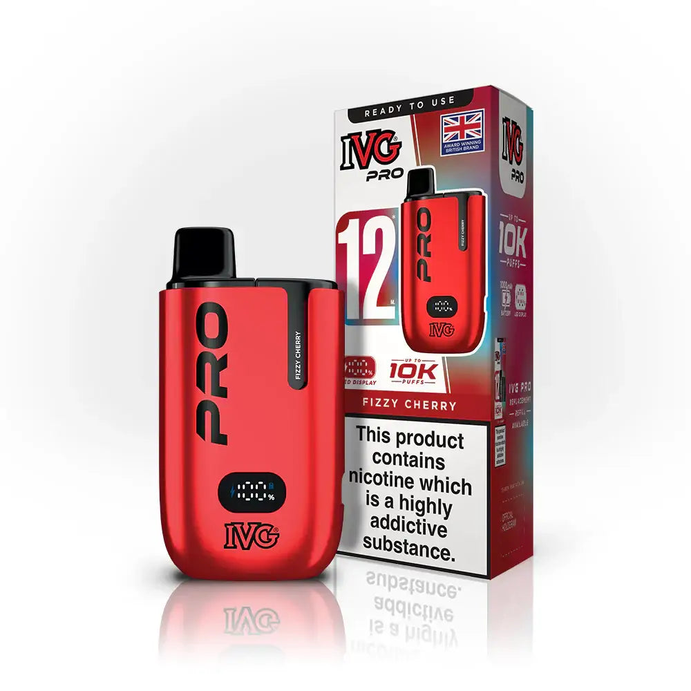 IVG PRO 12 10K Prefilled Pod Vape Kit – 12 Flavours | 10,000 Puffs - Fizzy Cherry - Vape Kits
