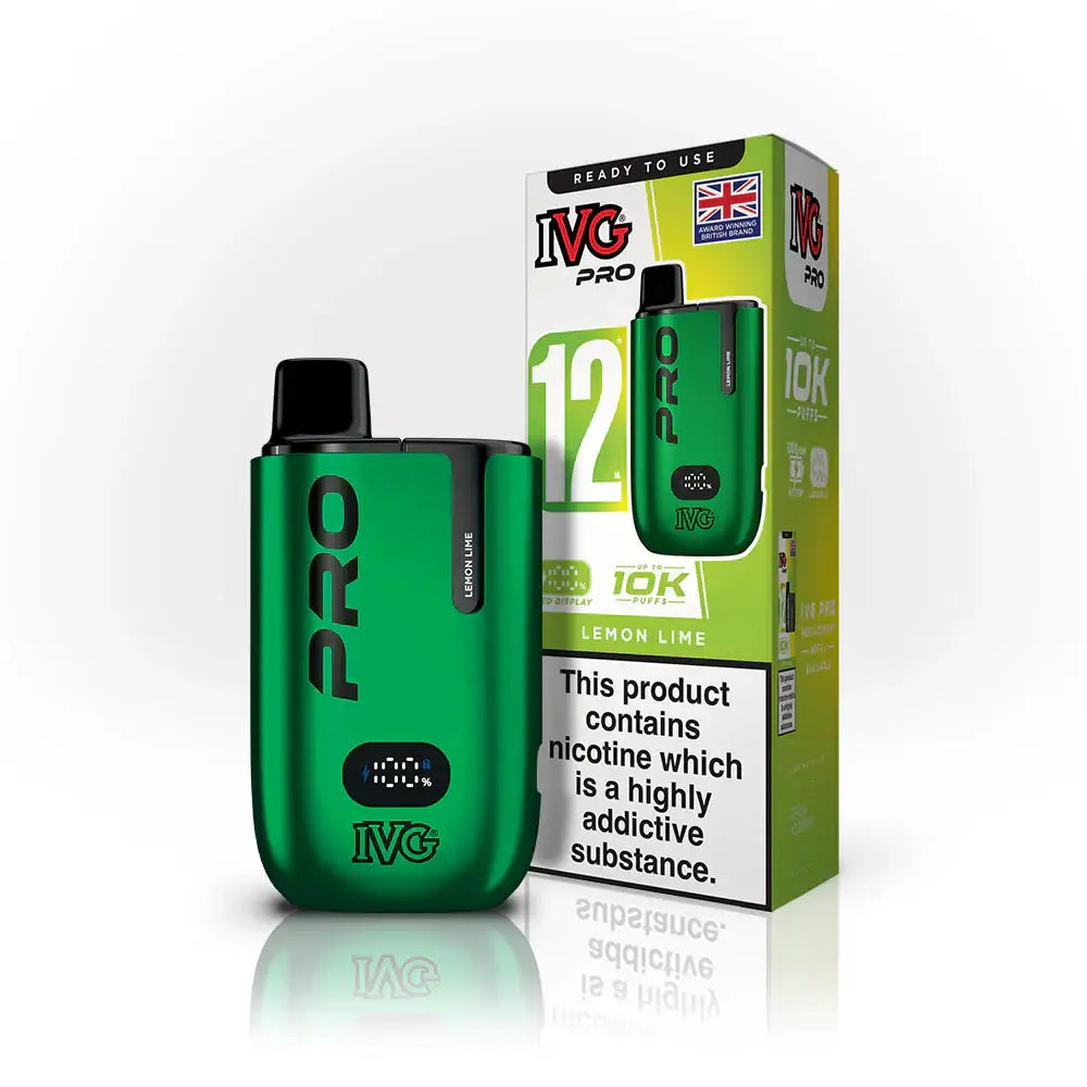 IVG PRO 12 10K Prefilled Pod Vape Kit – 12 Flavours | 10,000 Puffs - Lemon and Lime - Vape Kits