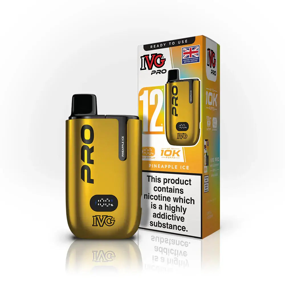 IVG PRO 12 10K Prefilled Pod Vape Kit – 12 Flavours | 10,000 Puffs - Pineapple Ice - Vape Kits