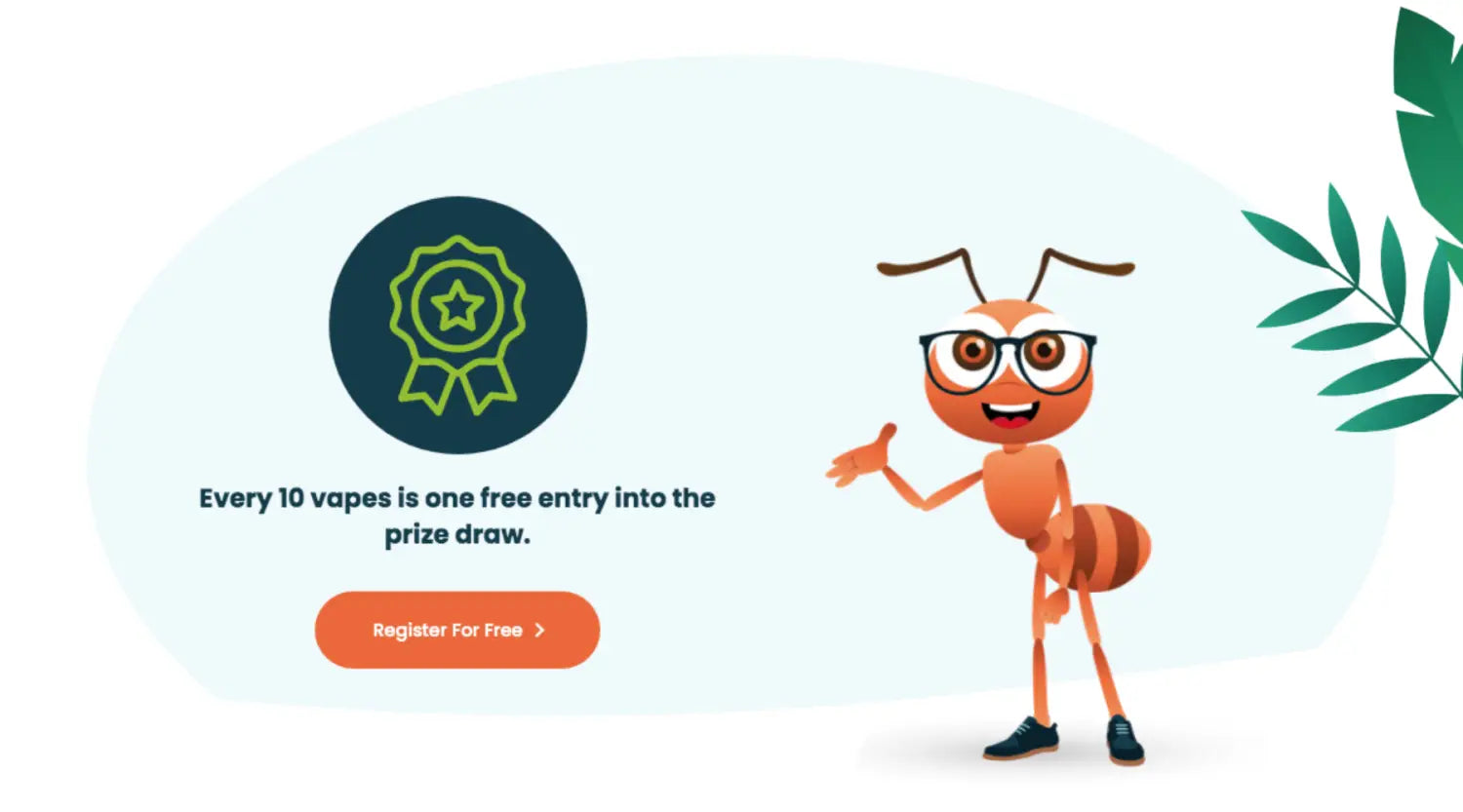 Join ecoants for a chance to win a vape prize - cartoon ant website.