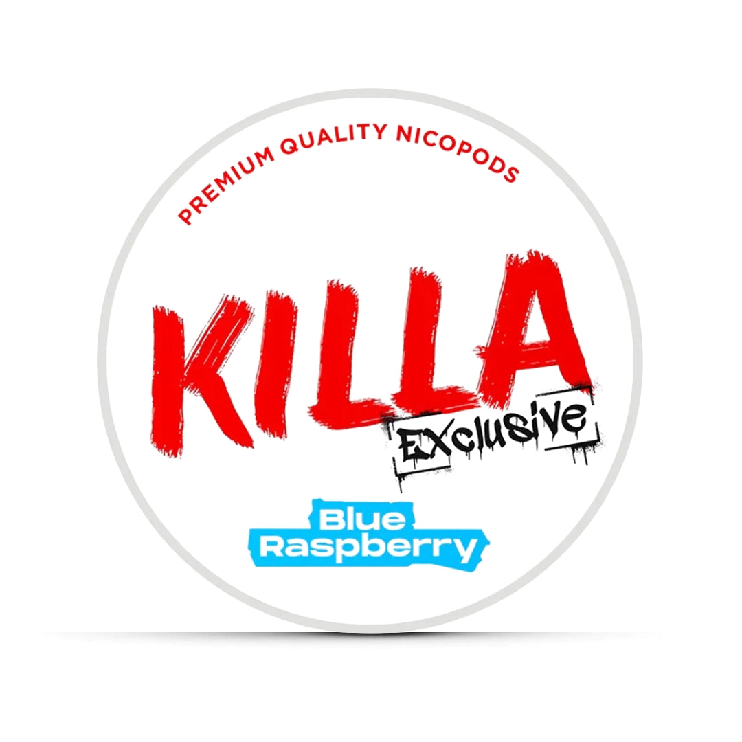 Killa Exclusive Blue Raspberry Nicotine Pouches.