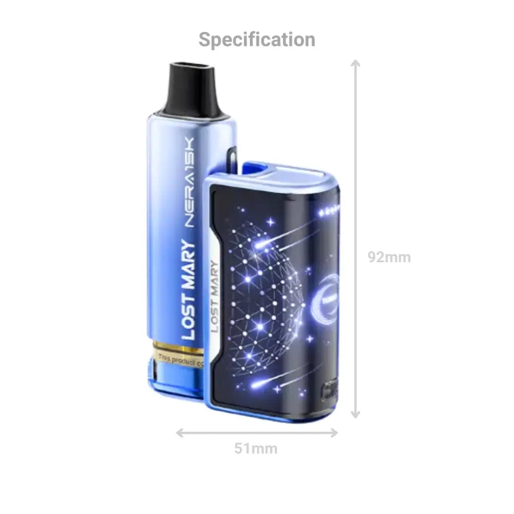 Lost Mary Nera 30K Fullview Prefilled Pod Vape Kit Specifications.