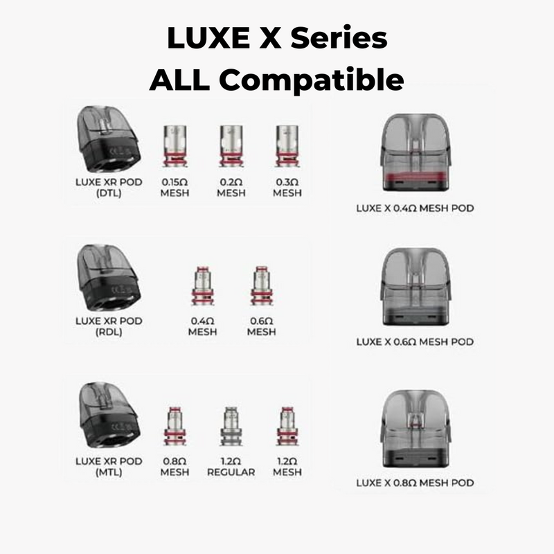 Luxe X Series All Compatible Pods and Coils