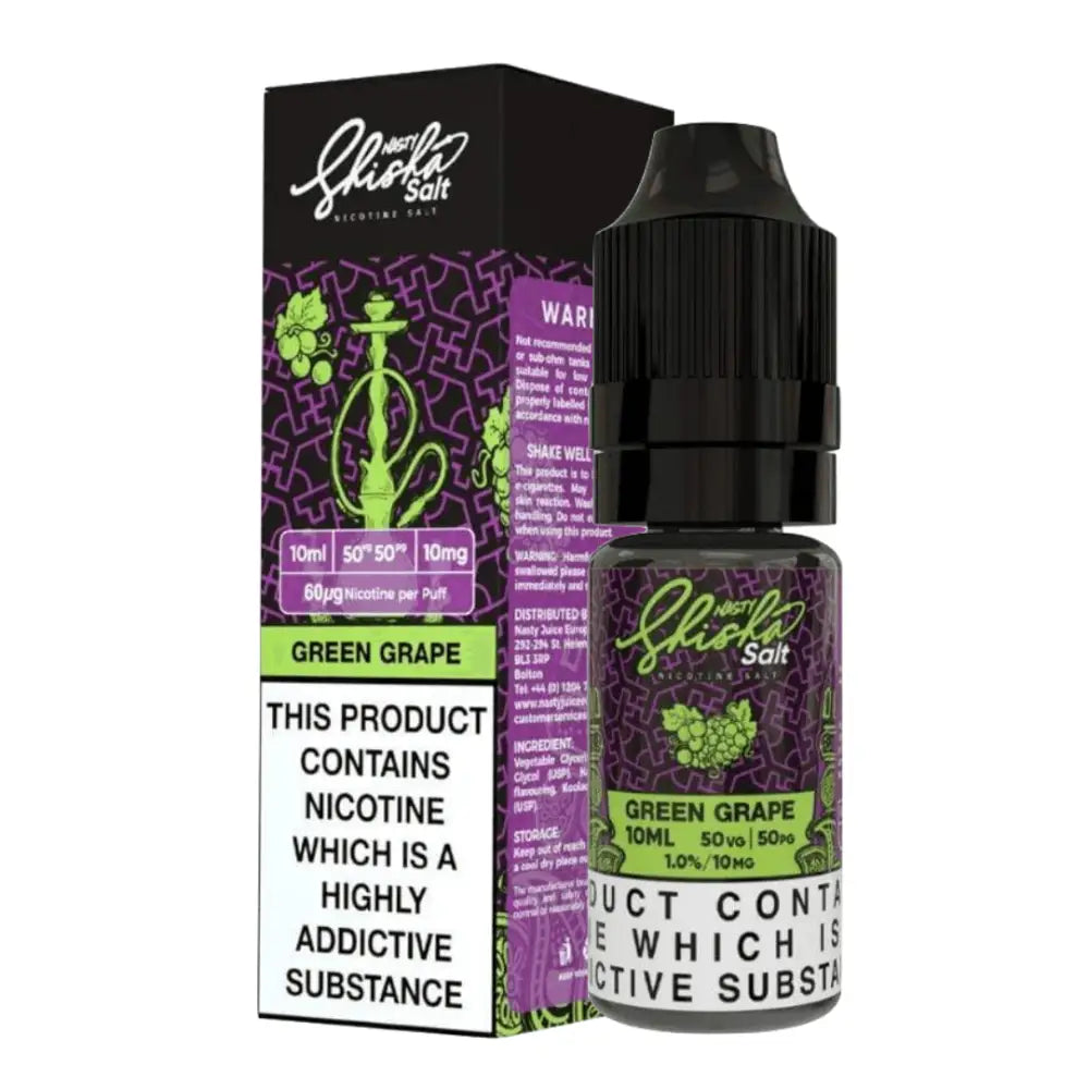 Nasty Shisha Salt Green Grape 10ml Nic Salt E-Liquid - Smokz Vape Store