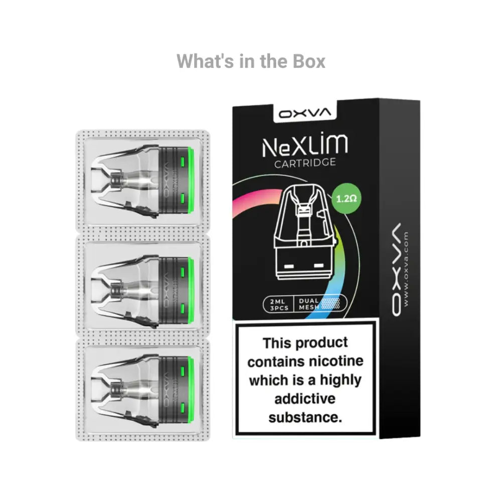 Oxva NeXlim 4ml Cartridge Refillable Pods - What's in the Box - Smokz Vape Store.