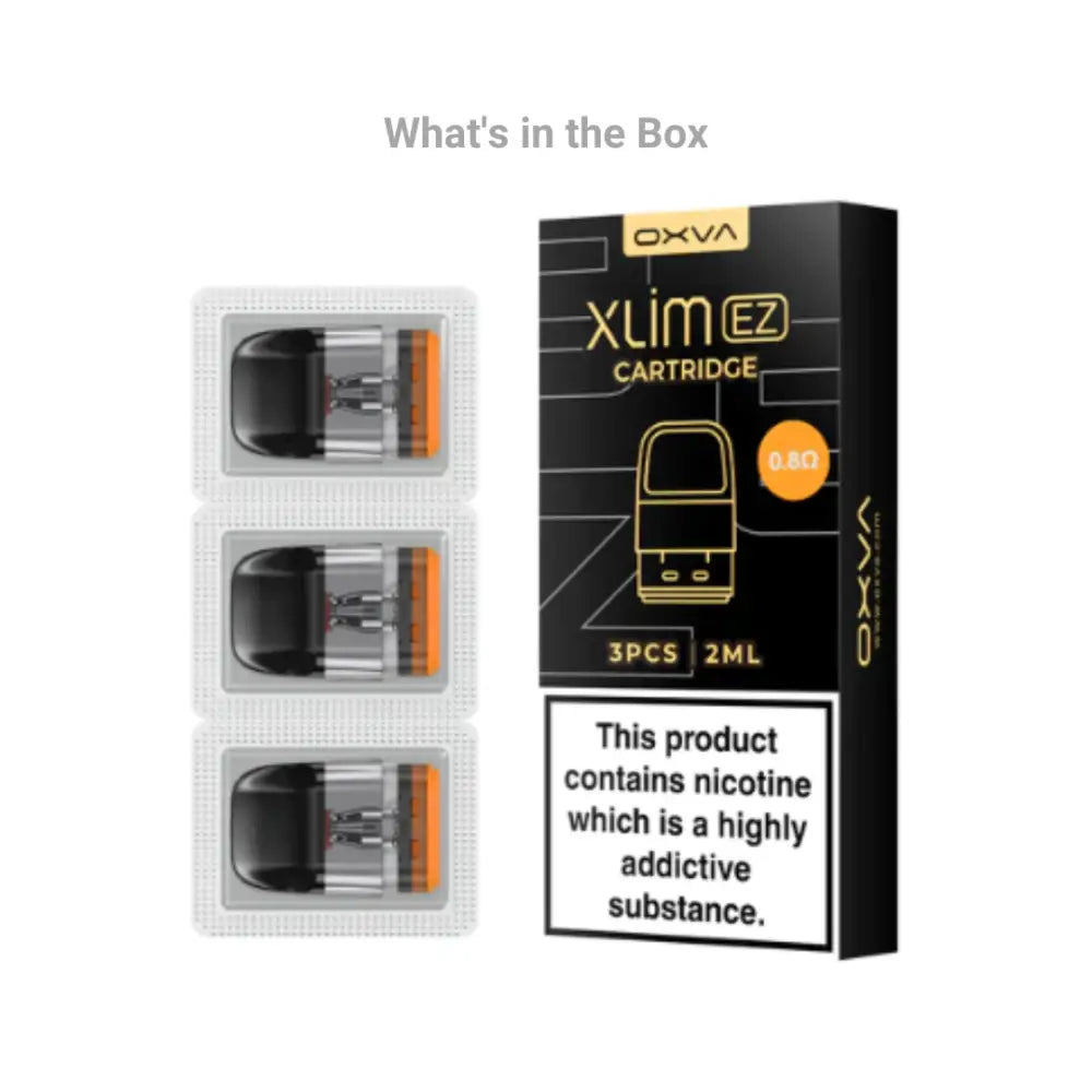 Oxva Xlim Ez Refillable Vape Cartridge What's in the Box - Smokz Vape Store.
