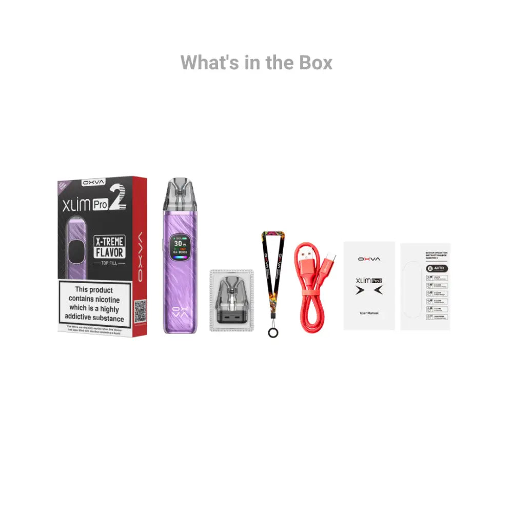 Oxva Xlim Pro 2 Vape Pod Kit - What's in the Box - Smokz Vape Store.