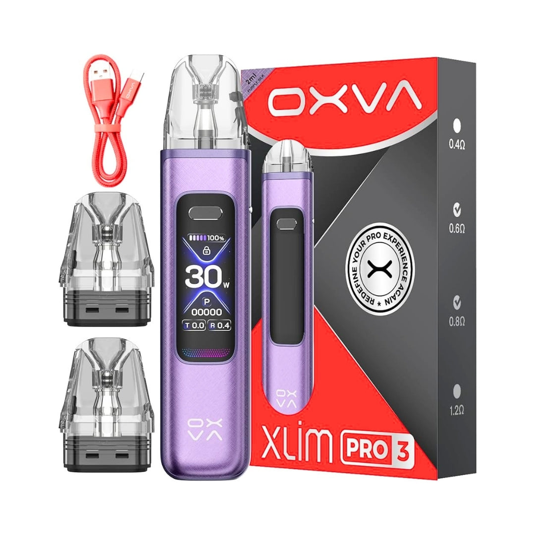 Oxva Xlim Pro 3 Vape Pod Kit Box Content.
