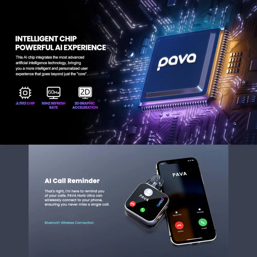 PAVA Horiz Ultra Vape Kit with intelligent chip powerful ai experience and AI call reminder.