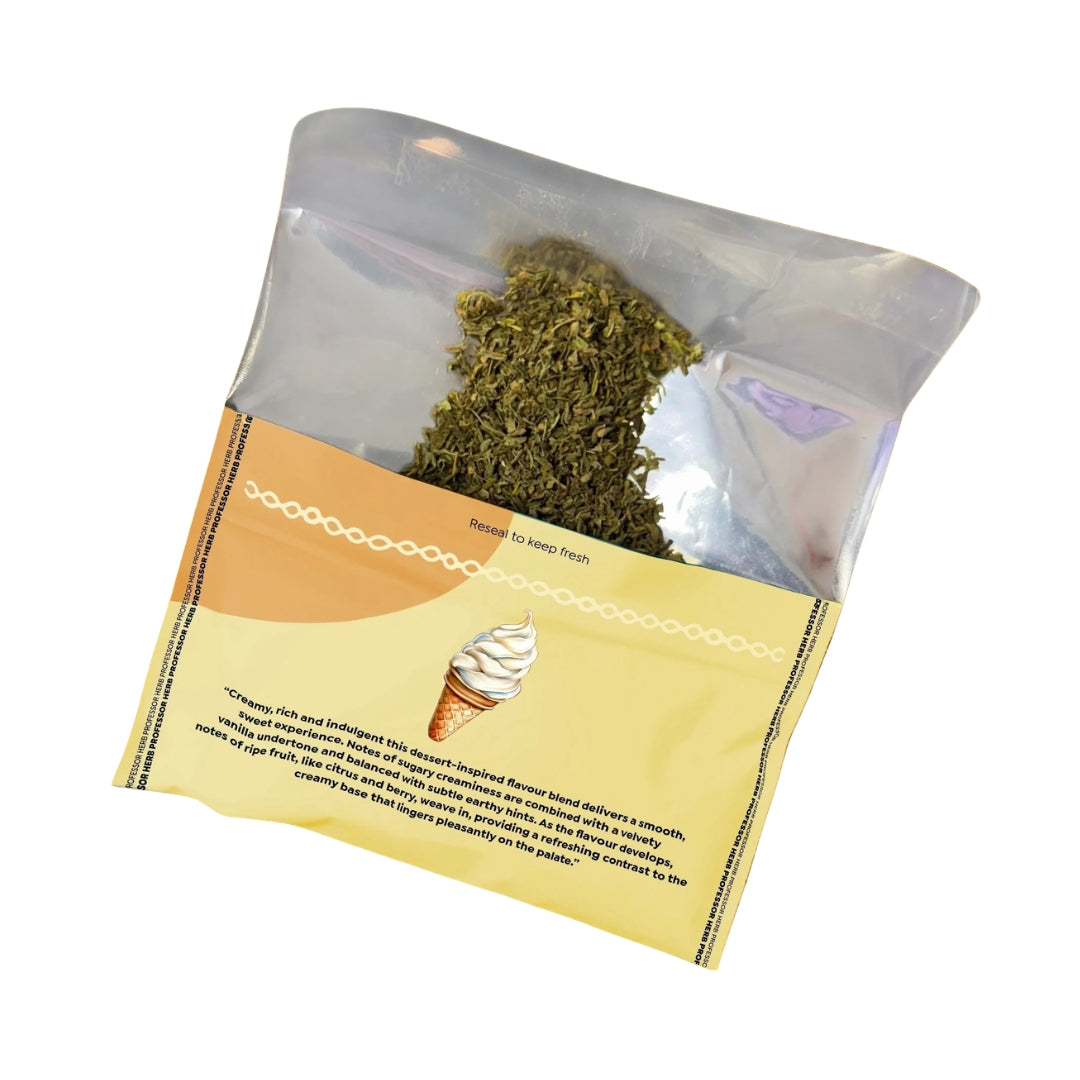 Packaged ice cream with a scoop of ice cream on a white background