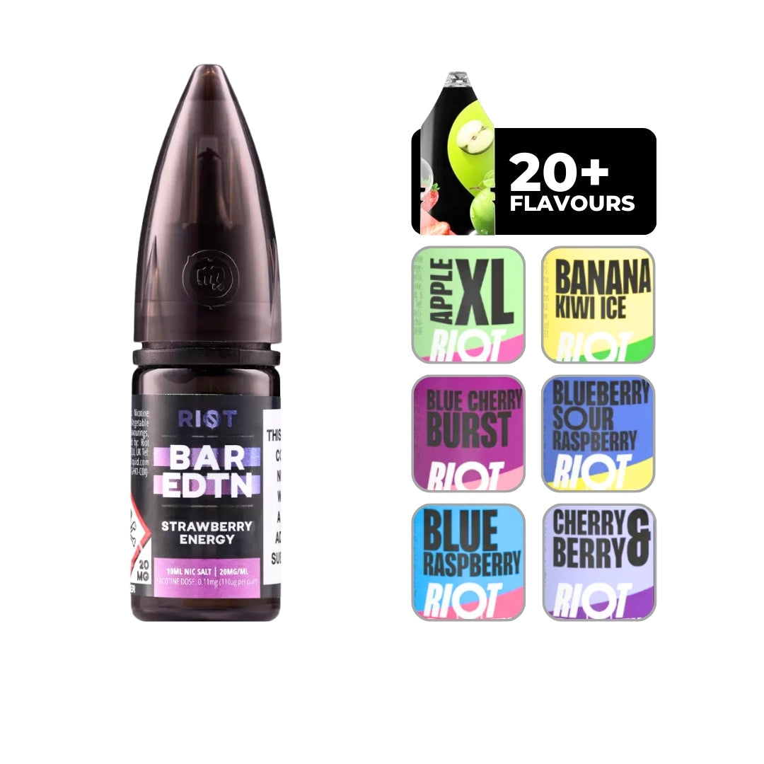 Riot Bar Edtn Strawberry Energy 10ml E-Liquid.