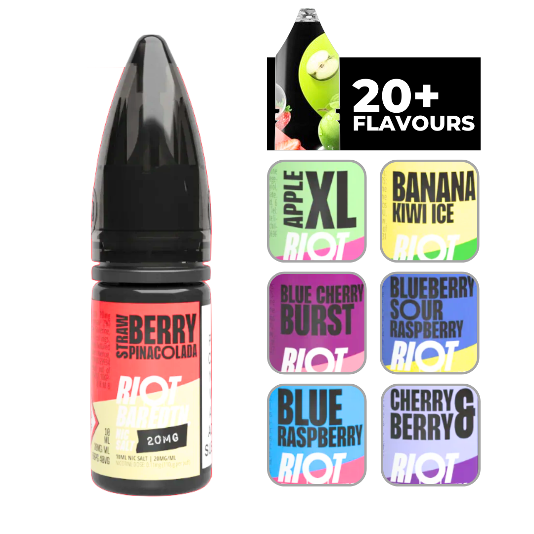 Riot Bar Edtn Strawberry Pina Colada 10ml E-Liquid.