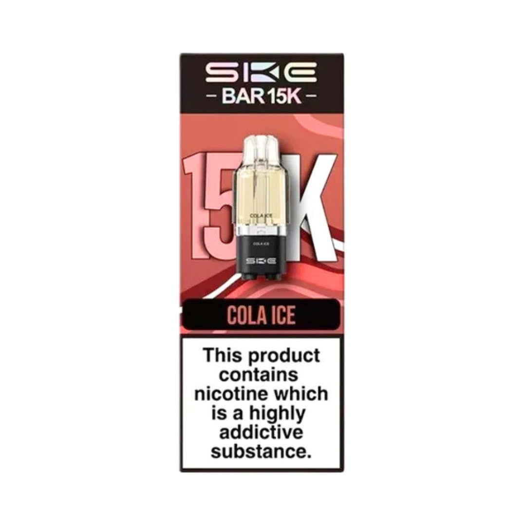 SKE Bar 15K Cola Ice vape device packaging on a white background