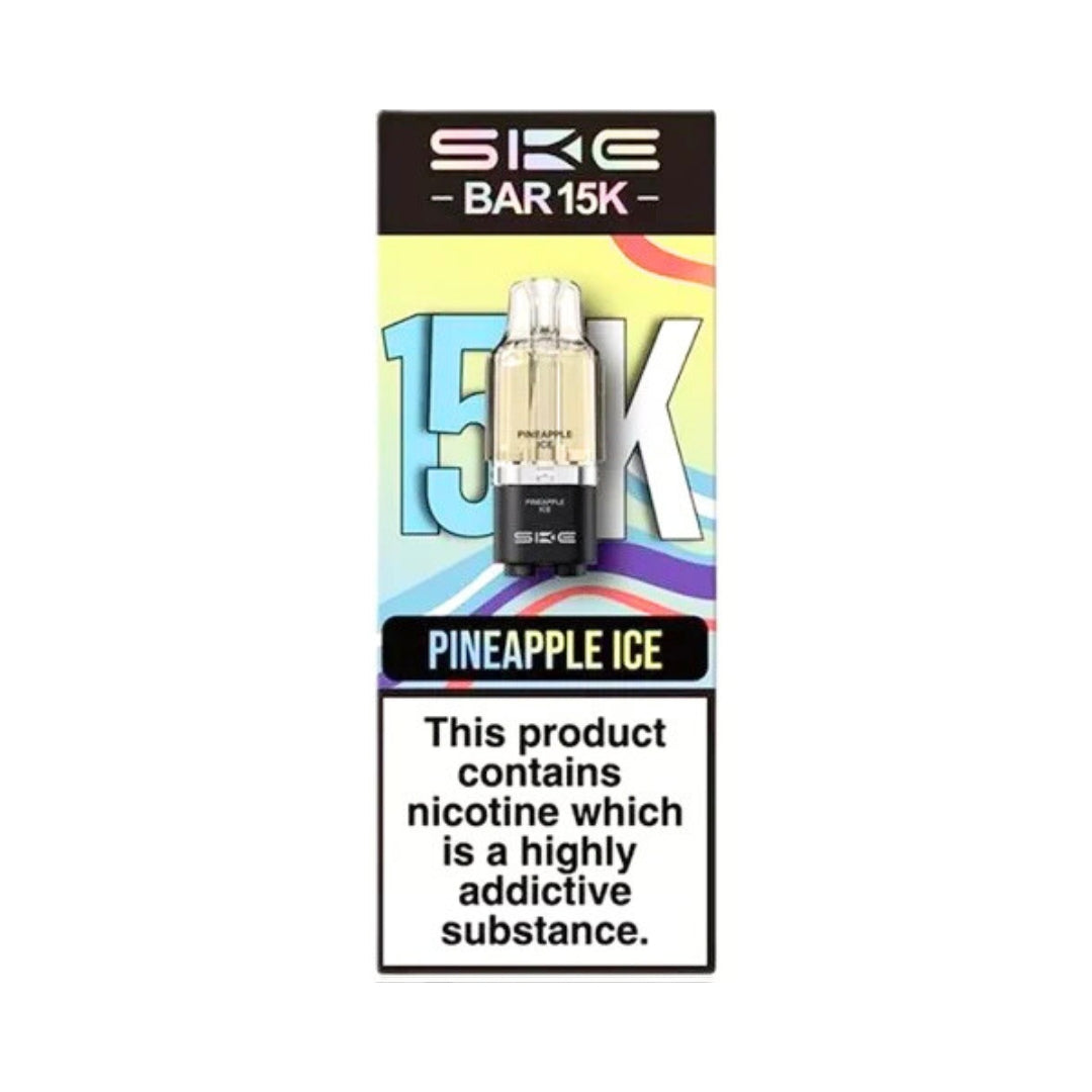 SKE Bar 15K Pineapple Ice vape device packaging on a white background