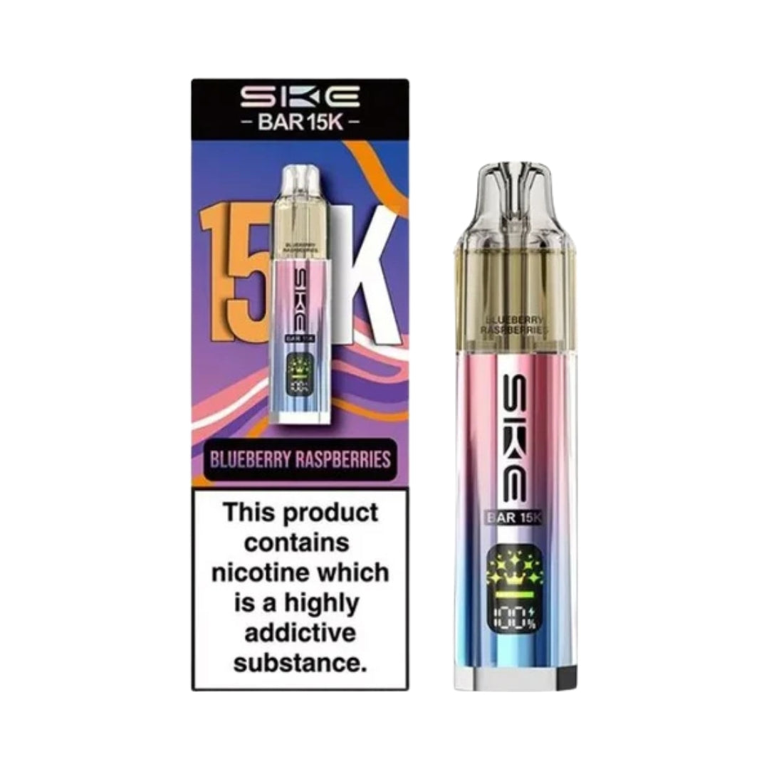 SKE Bar 15K Rechargeable Prefilled Pod Kit Blueberry Raspberries.