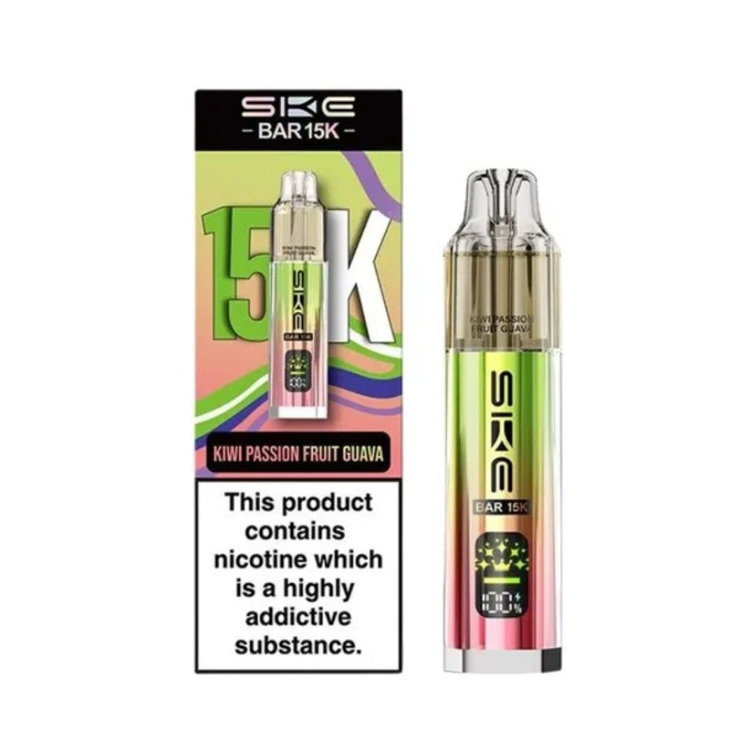 SKE Bar 15K Rechargeable Prefilled Pod Kit Kiwi Passion Fruit Guava.