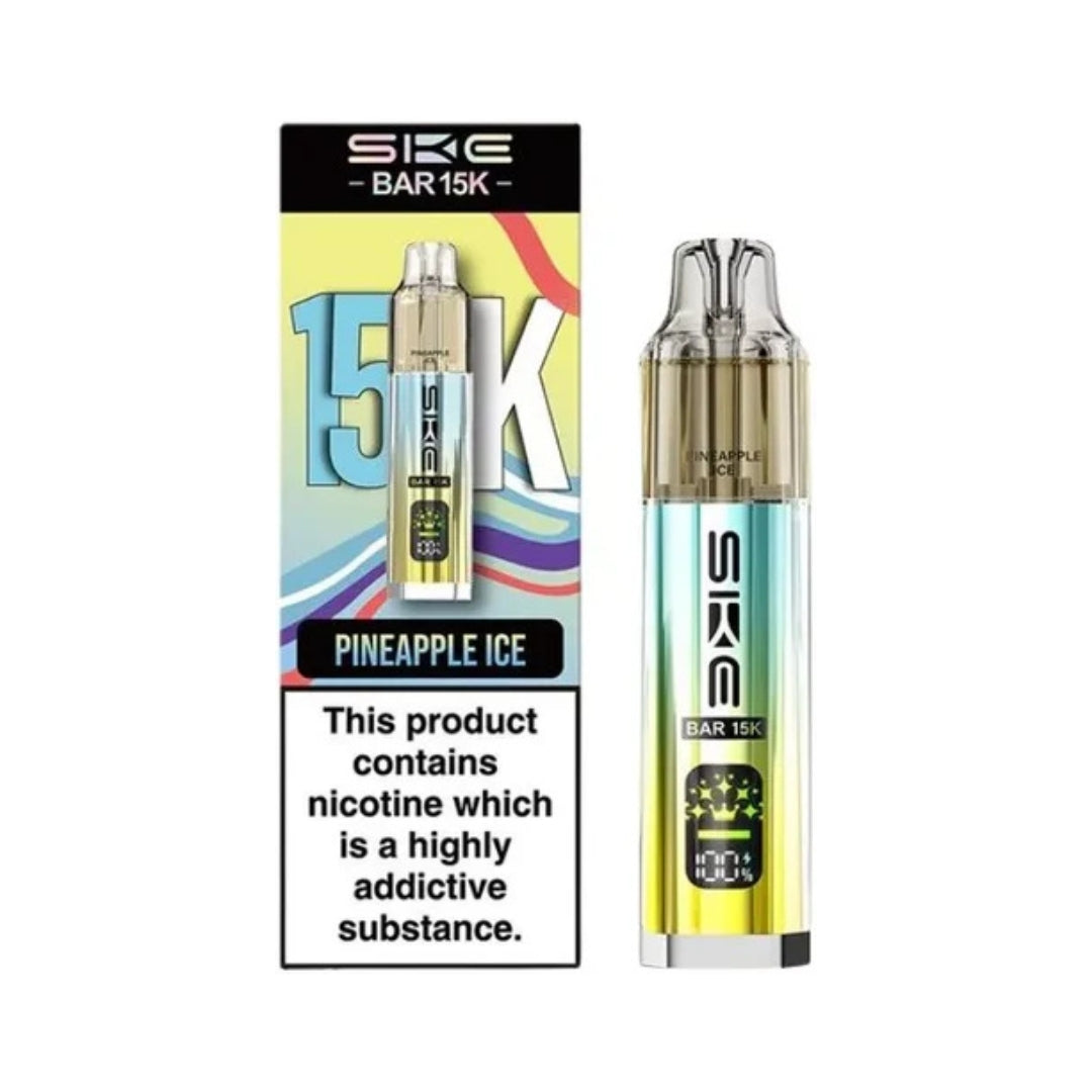 SKE Bar 15K Rechargeable Prefilled Pod Kit Pineapple Ice.
