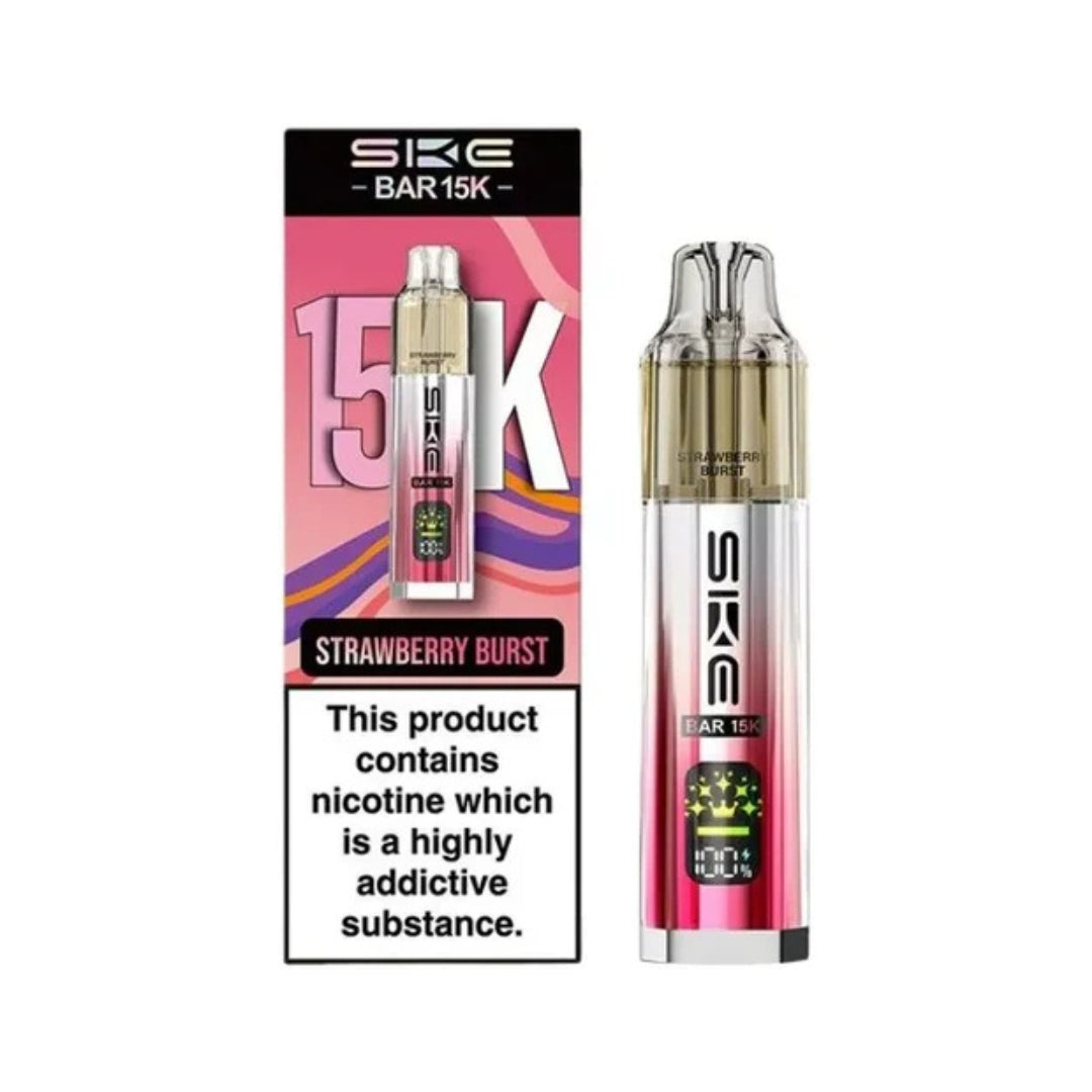 SKE Bar 15K Rechargeable Prefilled Pod Kit Strawberry Burst.