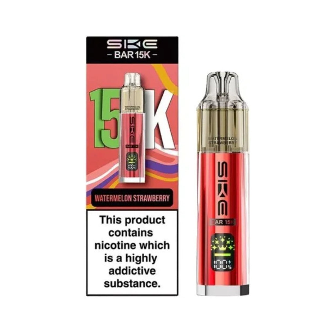 SKE Bar 15K Rechargeable Prefilled Pod Kit Watermelon Strawberry.