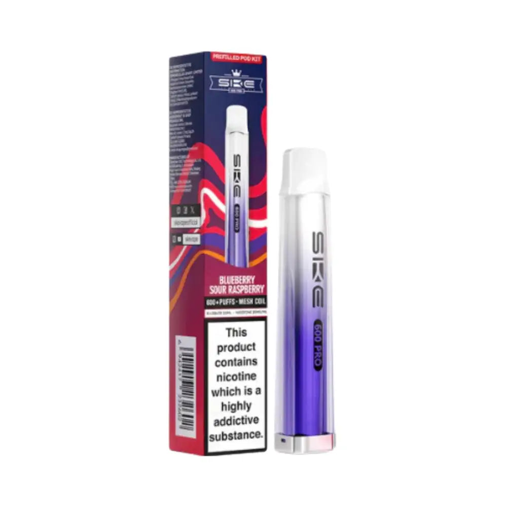 SKE Crystal 600 Pro Pod Vape Kit Blueberry Sour Raspberry.

