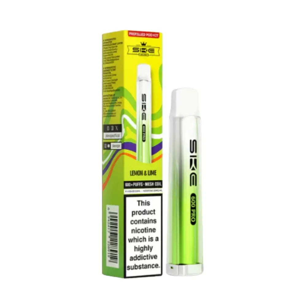 SKE Crystal 600 Pro Pod Vape Kit Lemon and Lime.
