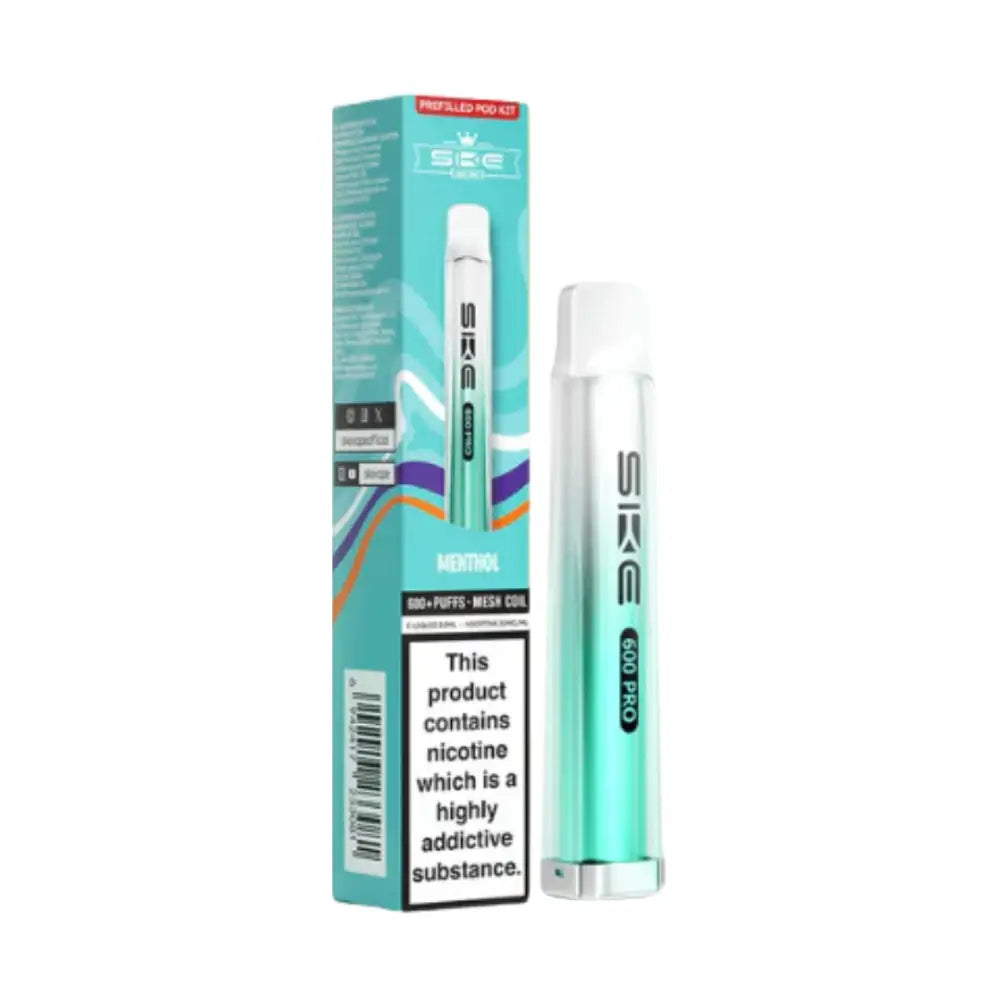 SKE Crystal 600 Pro Pod Vape Kit Menthol.
