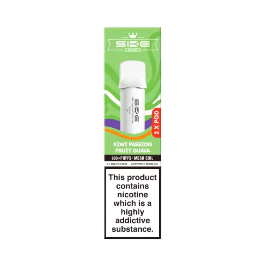 Ske Crystal 600 Pro Pods Kiwi Passion Fruit Guava.
