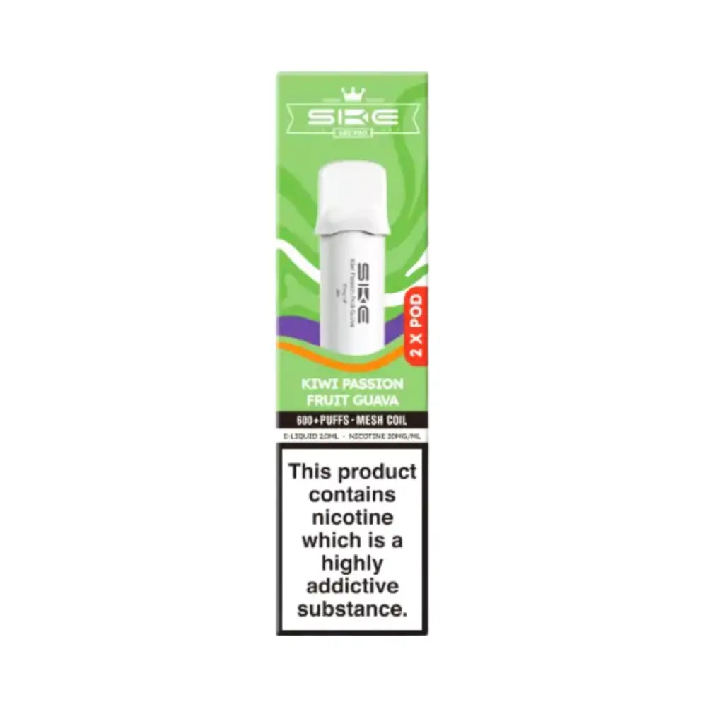 Ske Crystal 600 Pro Pods Kiwi Passion Fruit Guava.
