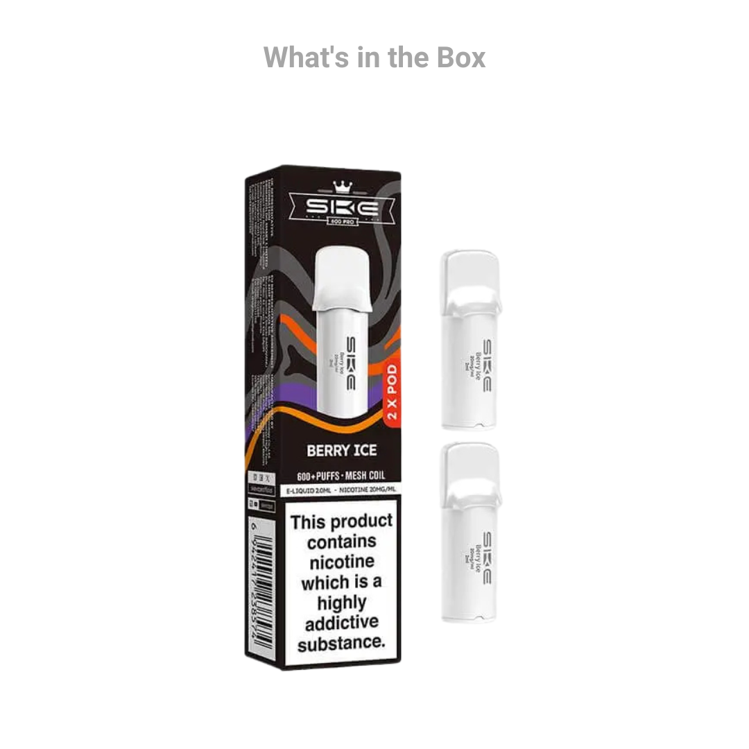 SKE Crystal 600 Pro Pods whats in the box.