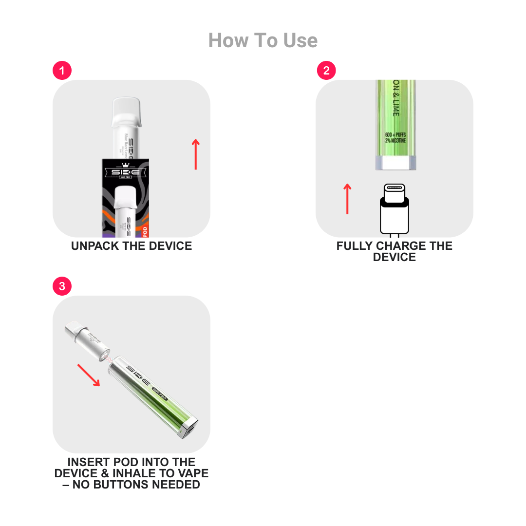 SKE Crystal 600 Pro Pods How to use.