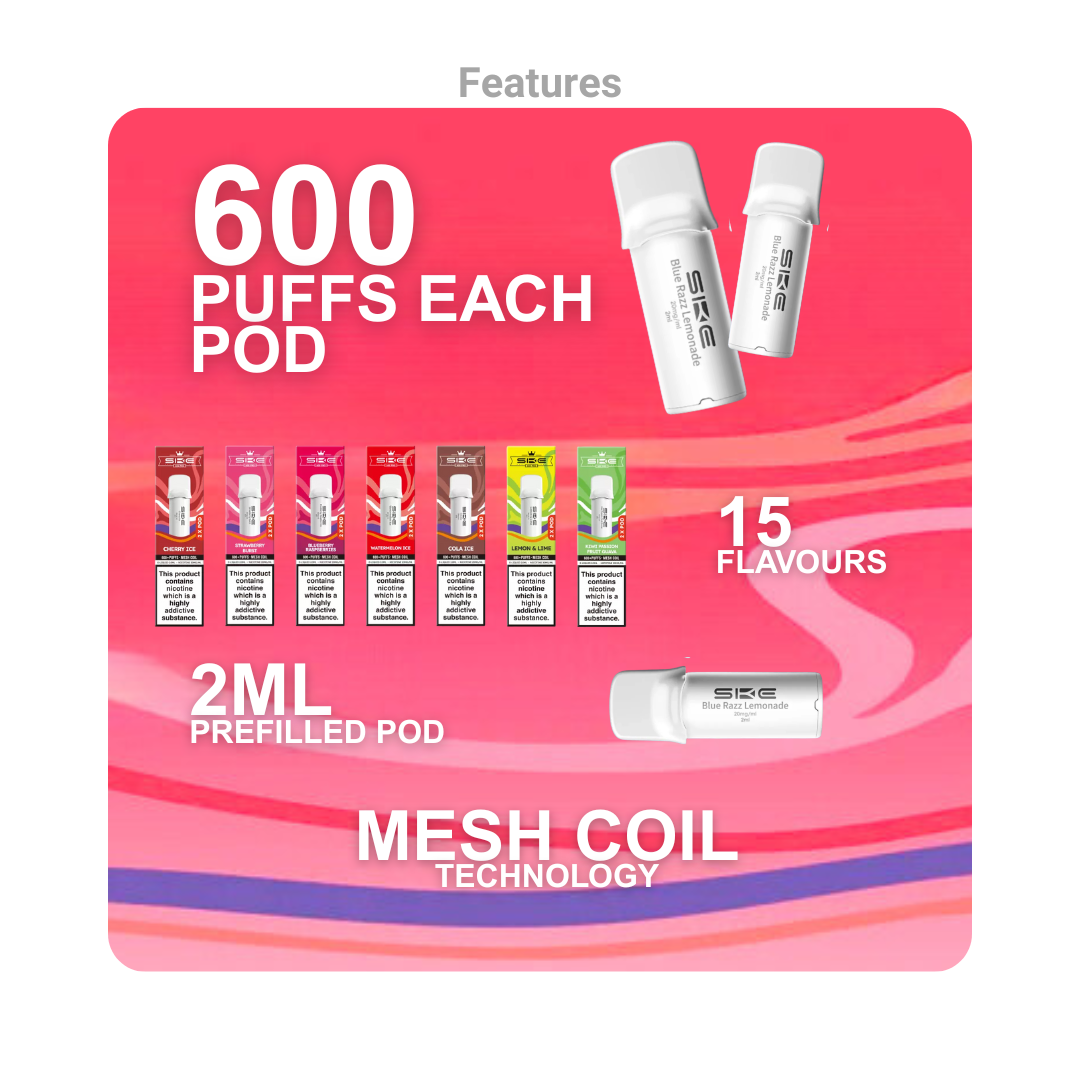 SKE Crystal 600 Pro Pods Features.