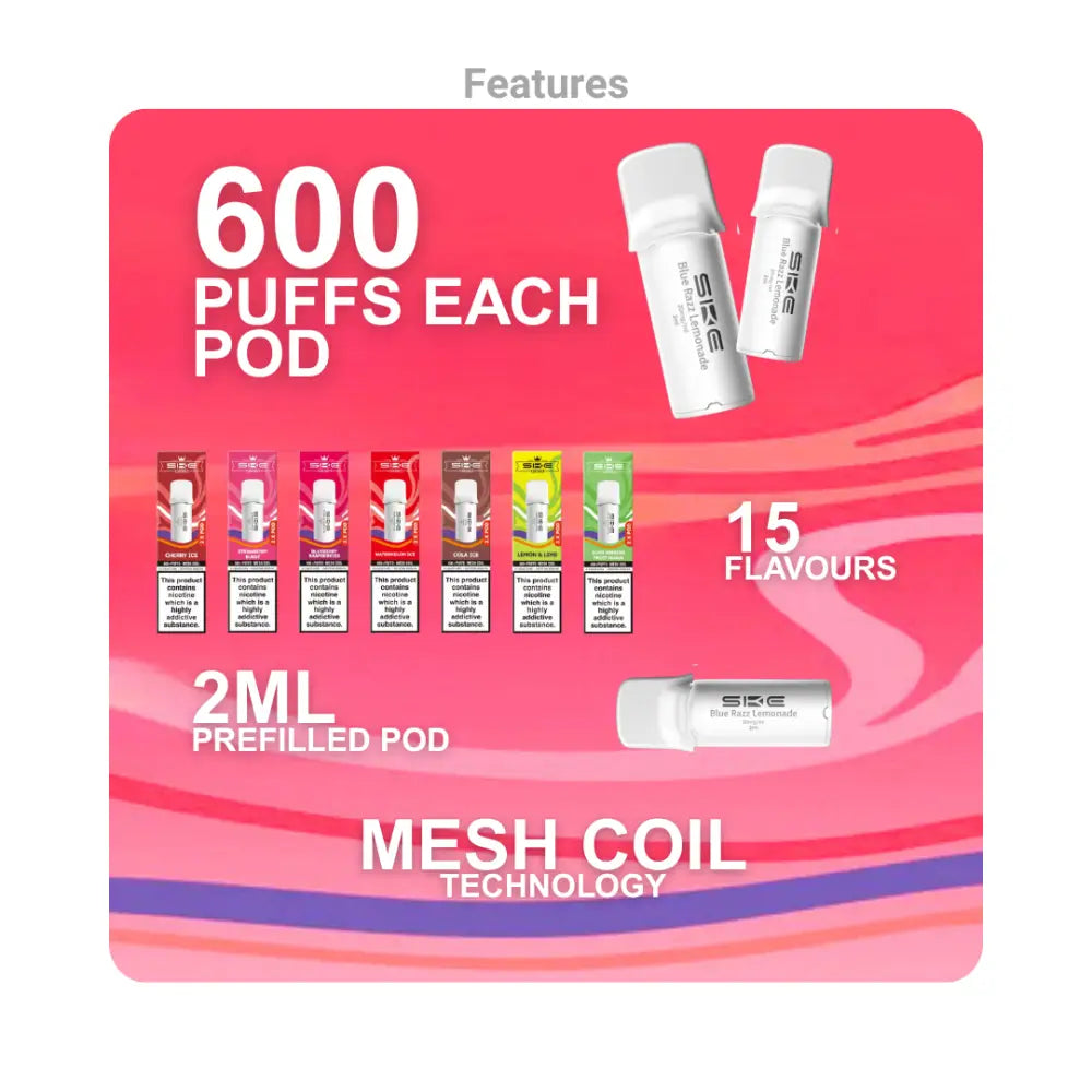 SKE Crystal 600 Pro Pods Features.