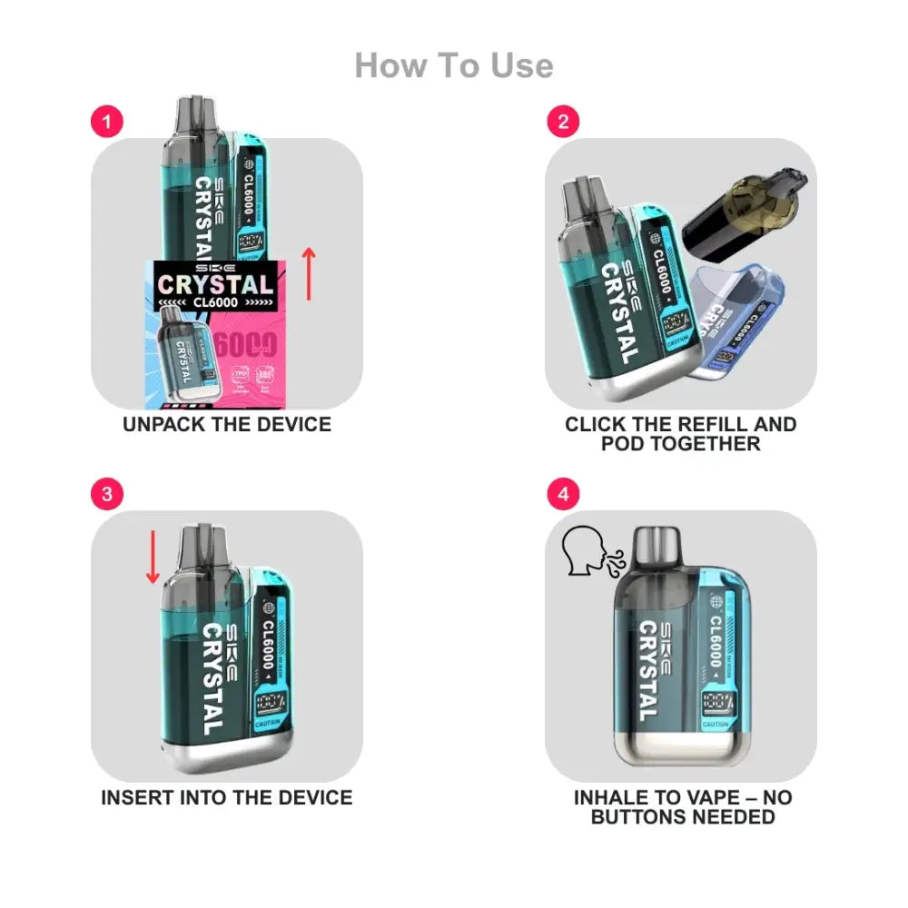 Ske Crystal CL6000 Prefilled Pod Vape Kit | Smokz Ske Crystal CL6000 Prefilled Pod Vape Kit | Smokz