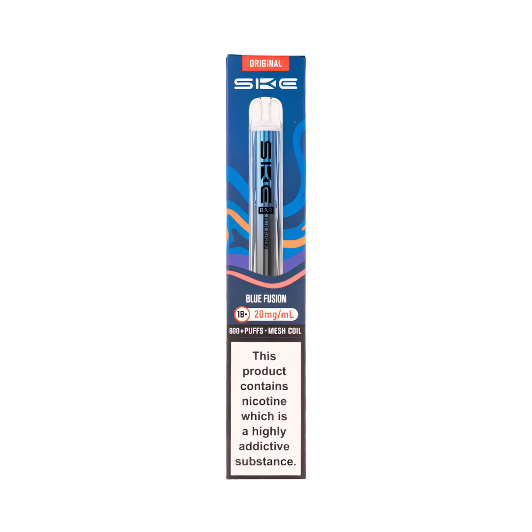SKE Crystal Original 600 Blue Fusion 20mg prefilled pod kit with rechargeable device base and pod