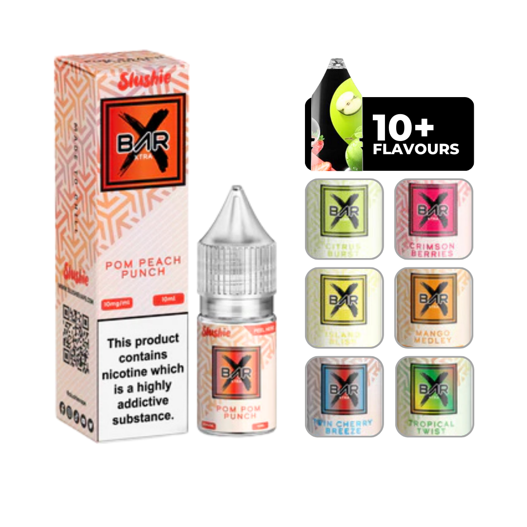 Slushie Bar Xtra Pom Peach Punch Nic Salt 10ml E-Liquid.