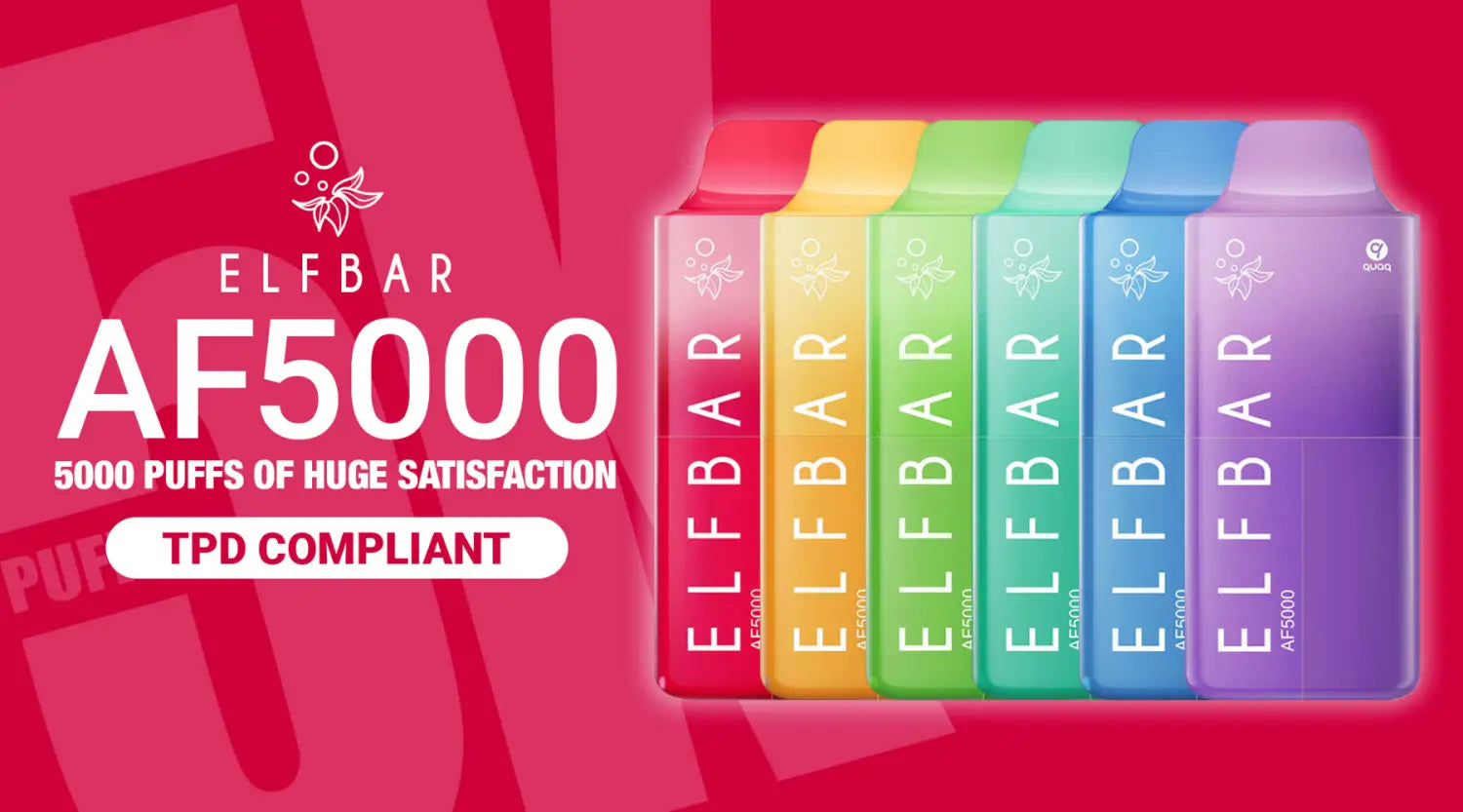 TPD compliant AF5000 Disposable Vape by ELFBAR UK.